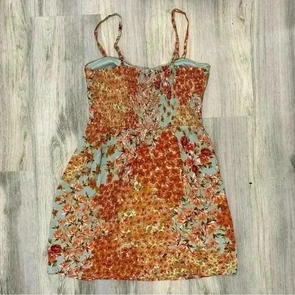 As U Wish Women’s Floral Sleeveless Button Tie-Front Mini Skater Dress Size M - Picture 6 of 9